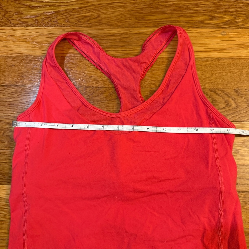 Lululemon Deep Breath Tank Lush Coral (Red) - Size 8 Built in Bra - Picture 3 of 5